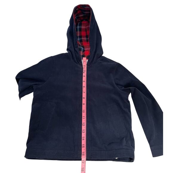 Florence Eiseman Corduroy Full Zip Hooded Jacket Plaid Lined Navy Size 6 Classic - Picture 6 of 7